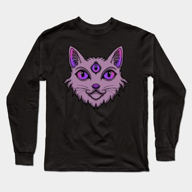 Mystic Cat Long Sleeve T-Shirt by Serpent's Sun